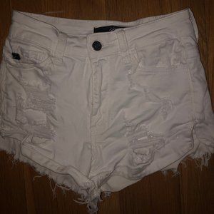 white denim shorts